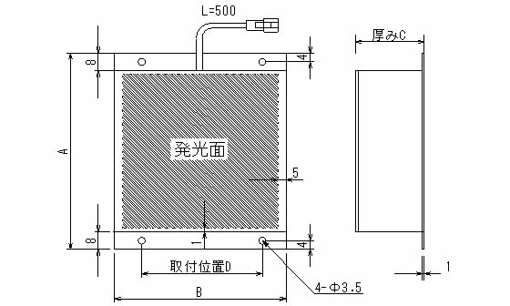 直接投光型面LED照明